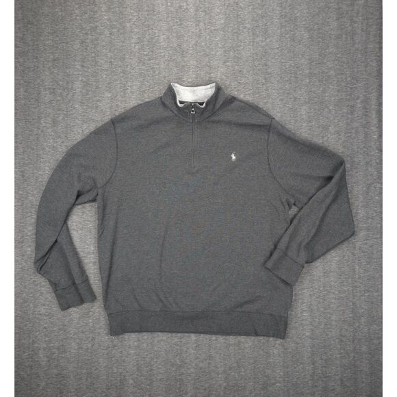 Men's Gray Polo Ralph Lauren Performance Quarter Zip Pullover Shirt Size XL - Picture 1 of 4
